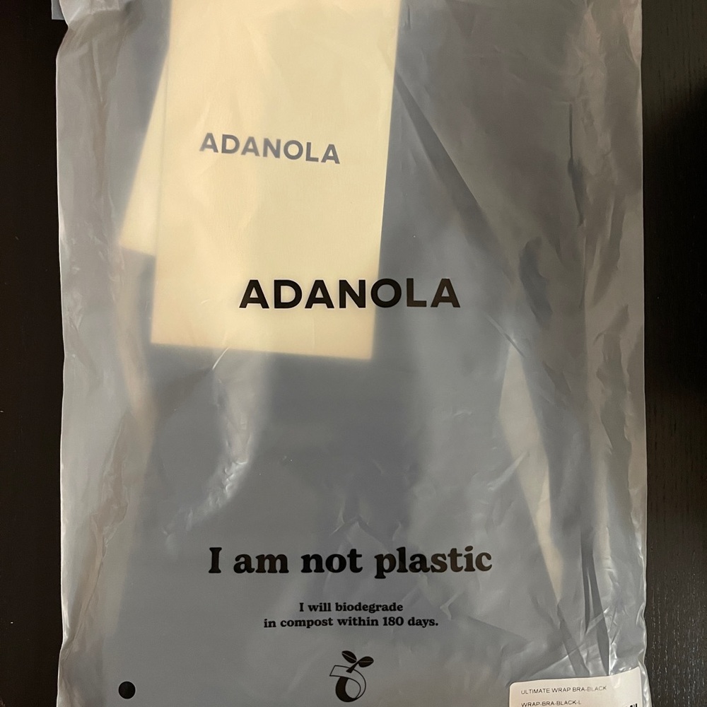 ADANOLA Ultimate Wrap Bra Size L in Black NEVER WORN NWT